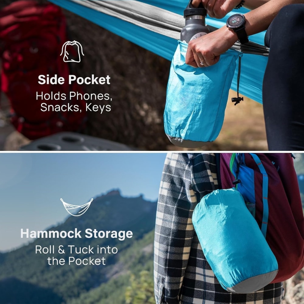 Portable Camping Hammock with Tree Straps and Carry Bag for Travel Beach Hiking