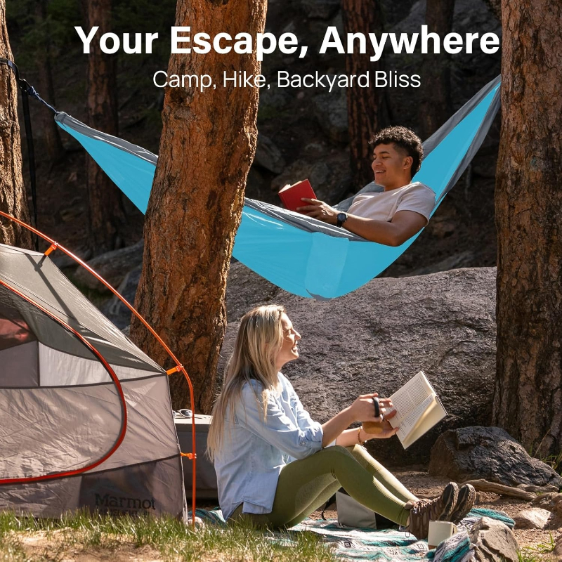 Portable Camping Hammock with Tree Straps and Carry Bag for Travel Beach Hiking