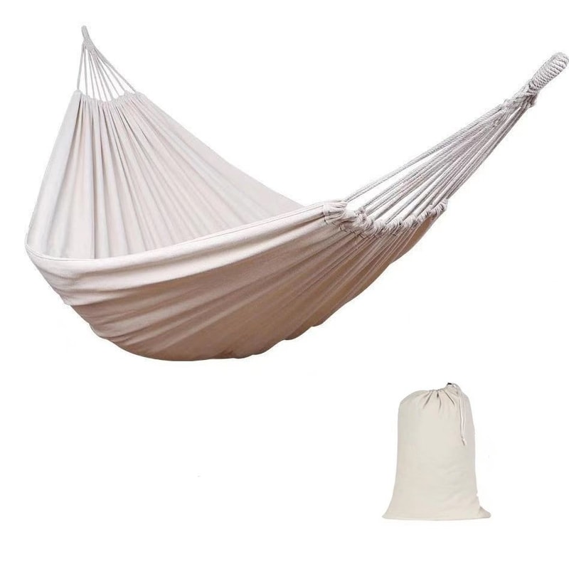 Extra Wide Person Hammock Portable Canvas Hammock For Beach Backyard Camping 1