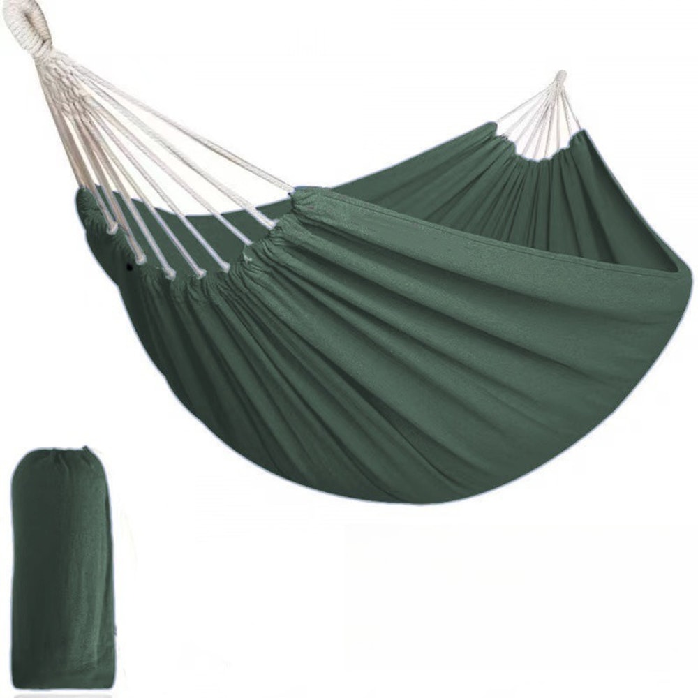 Extra Wide Person Hammock Portable Canvas Hammock For Beach Backyard Camping 4