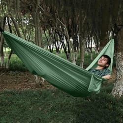 portable camping hammock with straps and storage bag for beach hiking and travel