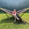 Portable Double Hammock With Steel Stand For Adults Anti Roll Bars Carry Bag 0