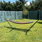 Portable Double Hammock With Steel Stand For Adults Anti Roll Bars Carry Bag 3