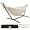 Portable Double Hammock With Steel Stand For Adults Anti Roll Bars Carry Bag 5