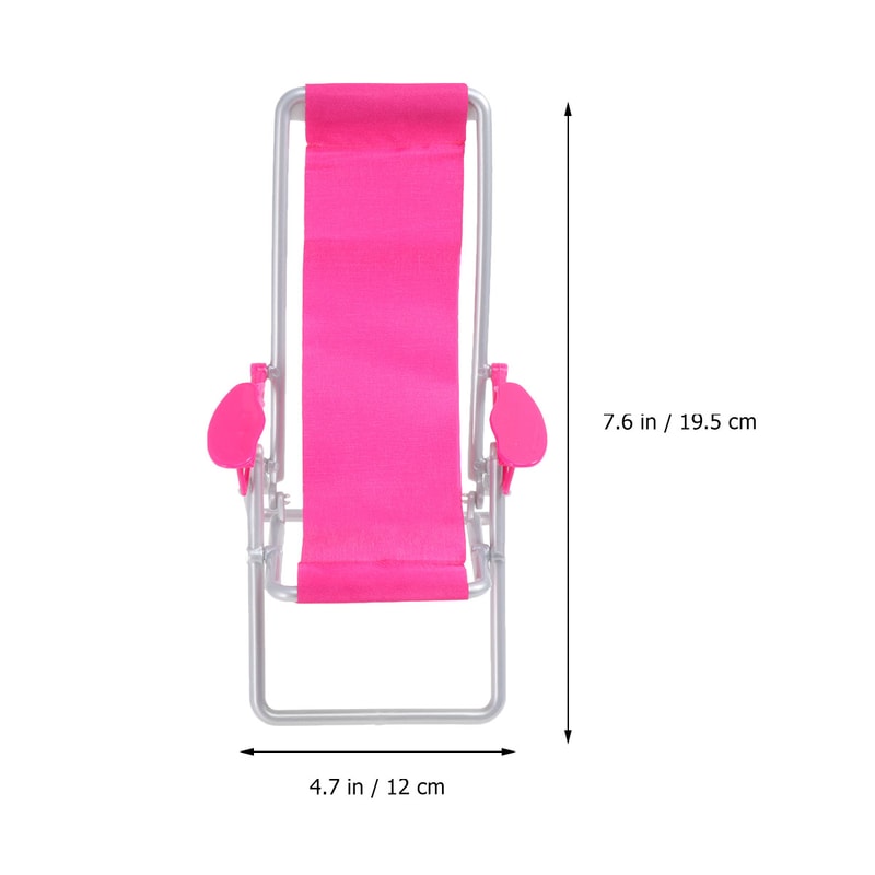 Miniature Beach Chair Set of Folding Dollhouse Lounge Chairs for Coastal Decor and Photo Props