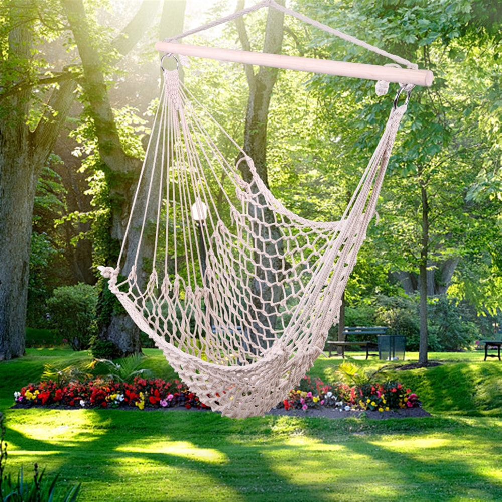 Nordic White Hanging Hammock Chair For Indoor Outdoor Bedroom Garden Relaxation 0