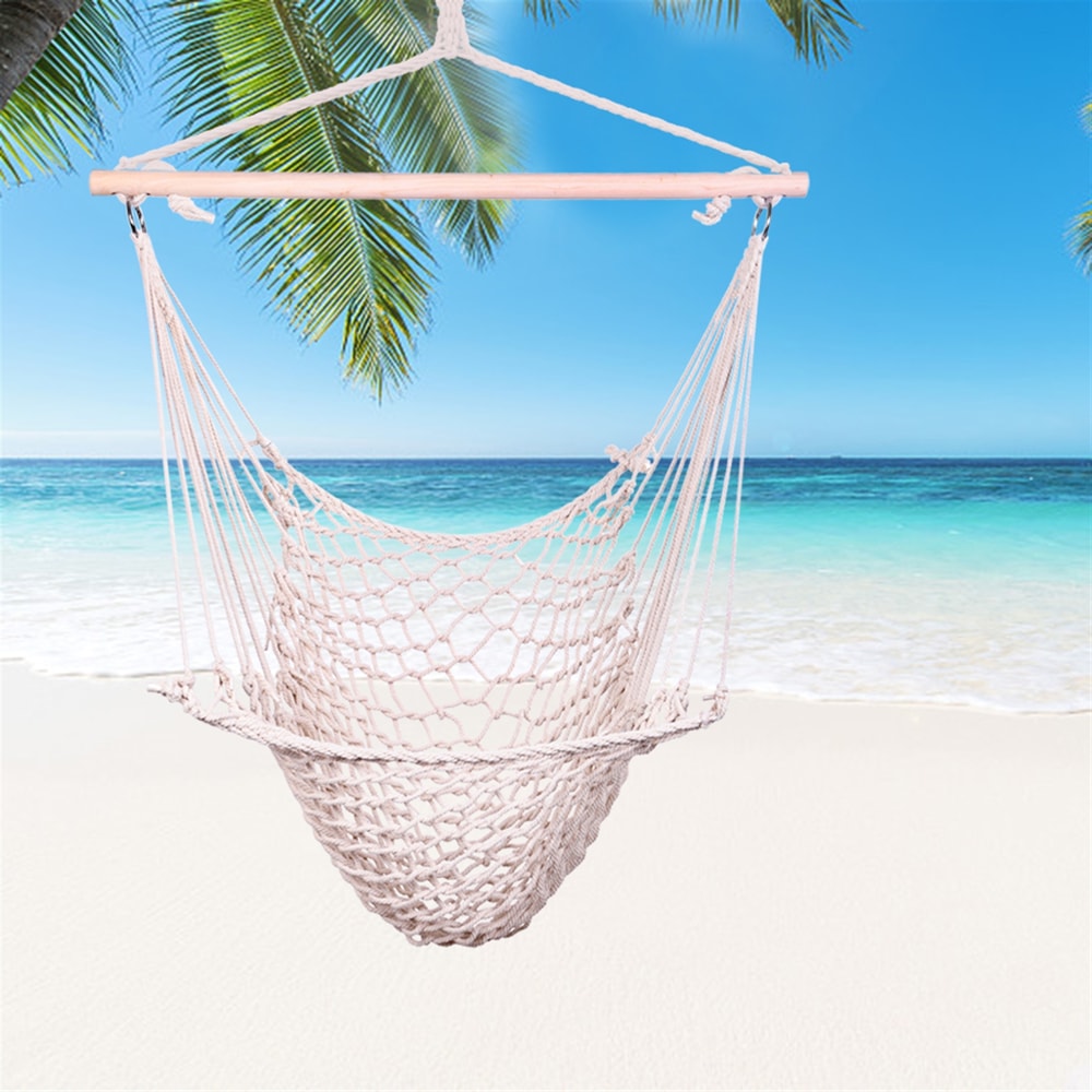 Nordic White Hanging Hammock Chair For Indoor Outdoor Bedroom Garden Relaxation 3