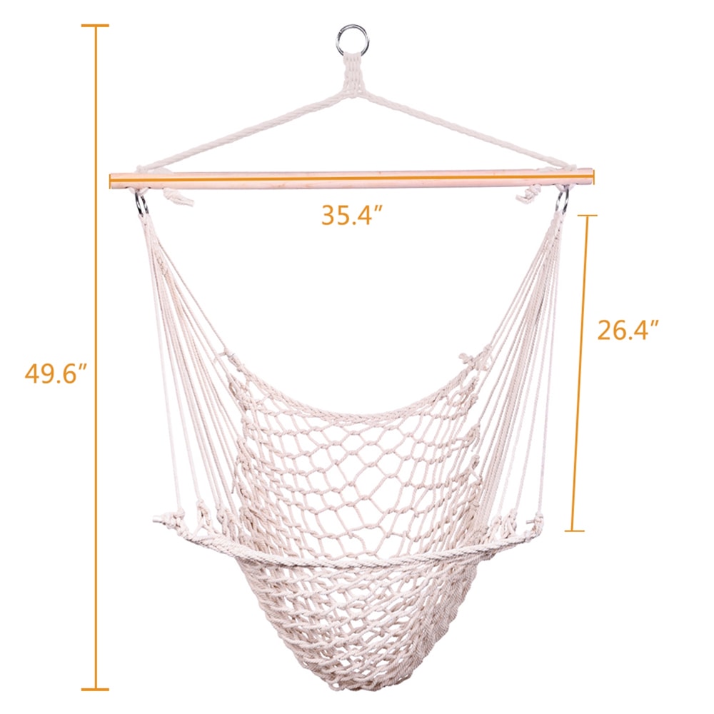 Nordic White Hanging Hammock Chair For Indoor Outdoor Bedroom Garden Relaxation 5
