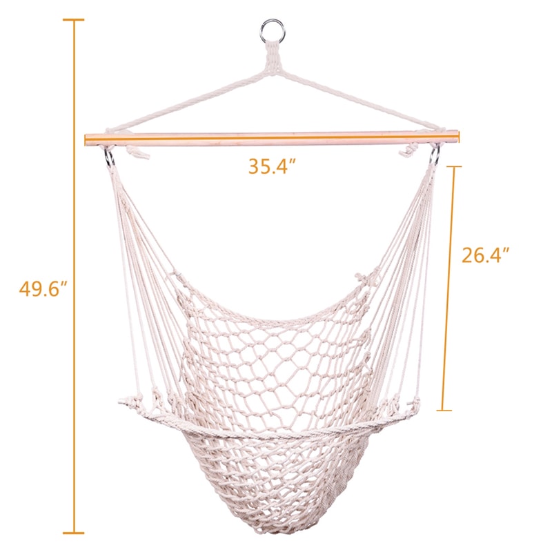 Nordic White Hanging Hammock Chair For Indoor Outdoor Bedroom Garden Relaxation 5