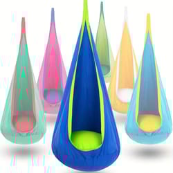 indoor outdoor hanging hammock chair with pillow and pocket