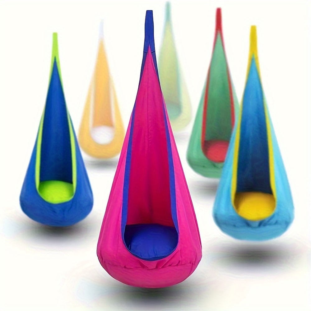 Indoor Outdoor Hanging Hammock Chair With Pillow And Pocket 3