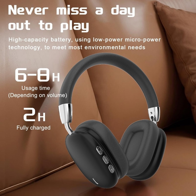 Foldable Bluetooth Headphones With Hi Res Audio Deep Bass And Long Battery Life 3
