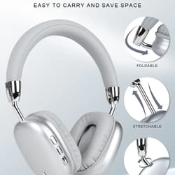 foldable bluetooth over ear headphones with anc and hd mic