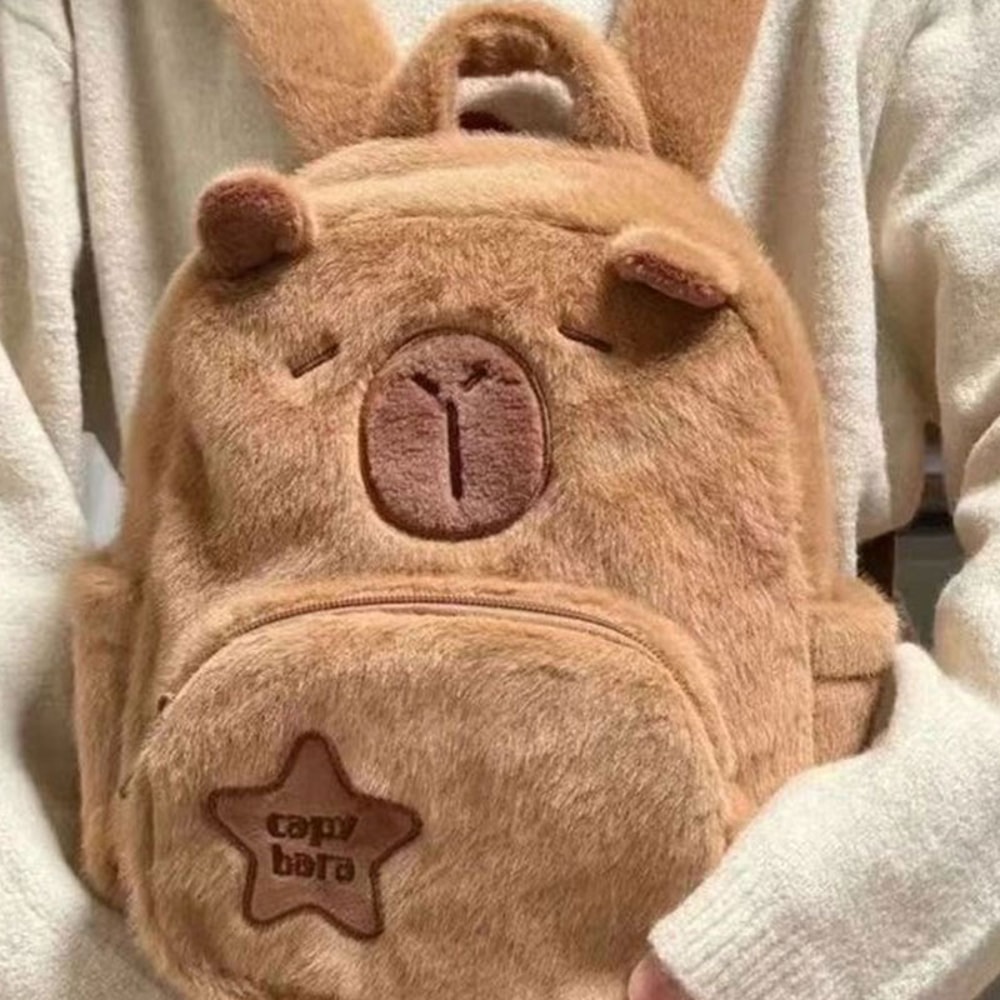 Capybara Plush Backpack Cute Animal Crossbody Bag For Women 1