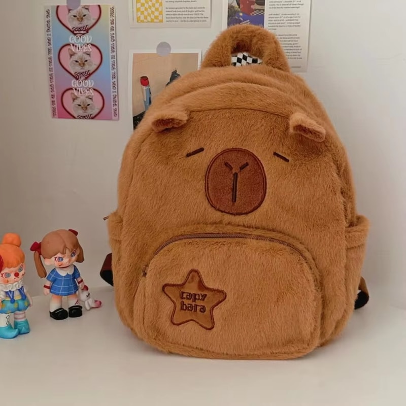 Capybara Plush Backpack Cute Animal Crossbody Bag For Women 4