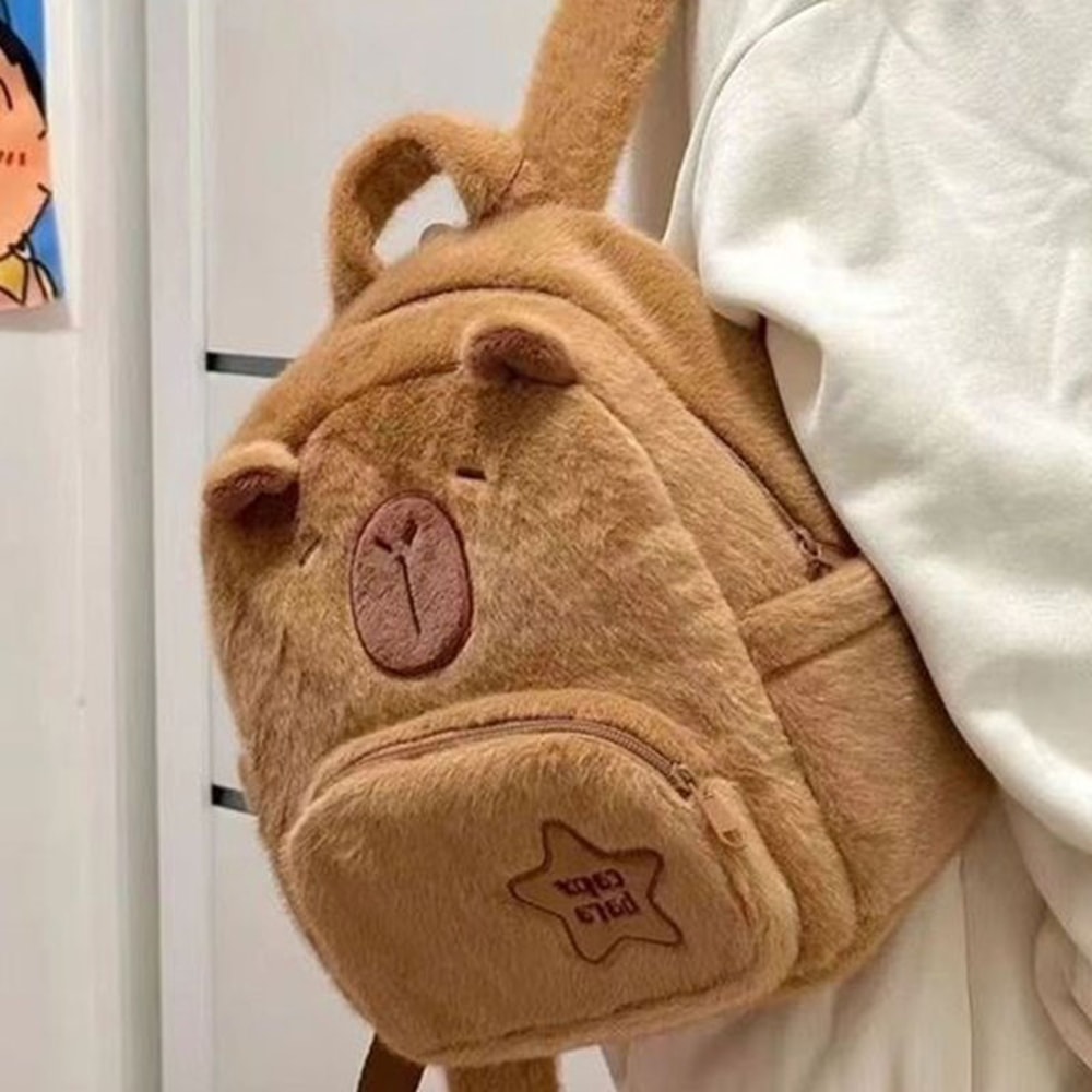 Capybara Plush Backpack Cute Animal Crossbody Bag For Women 2