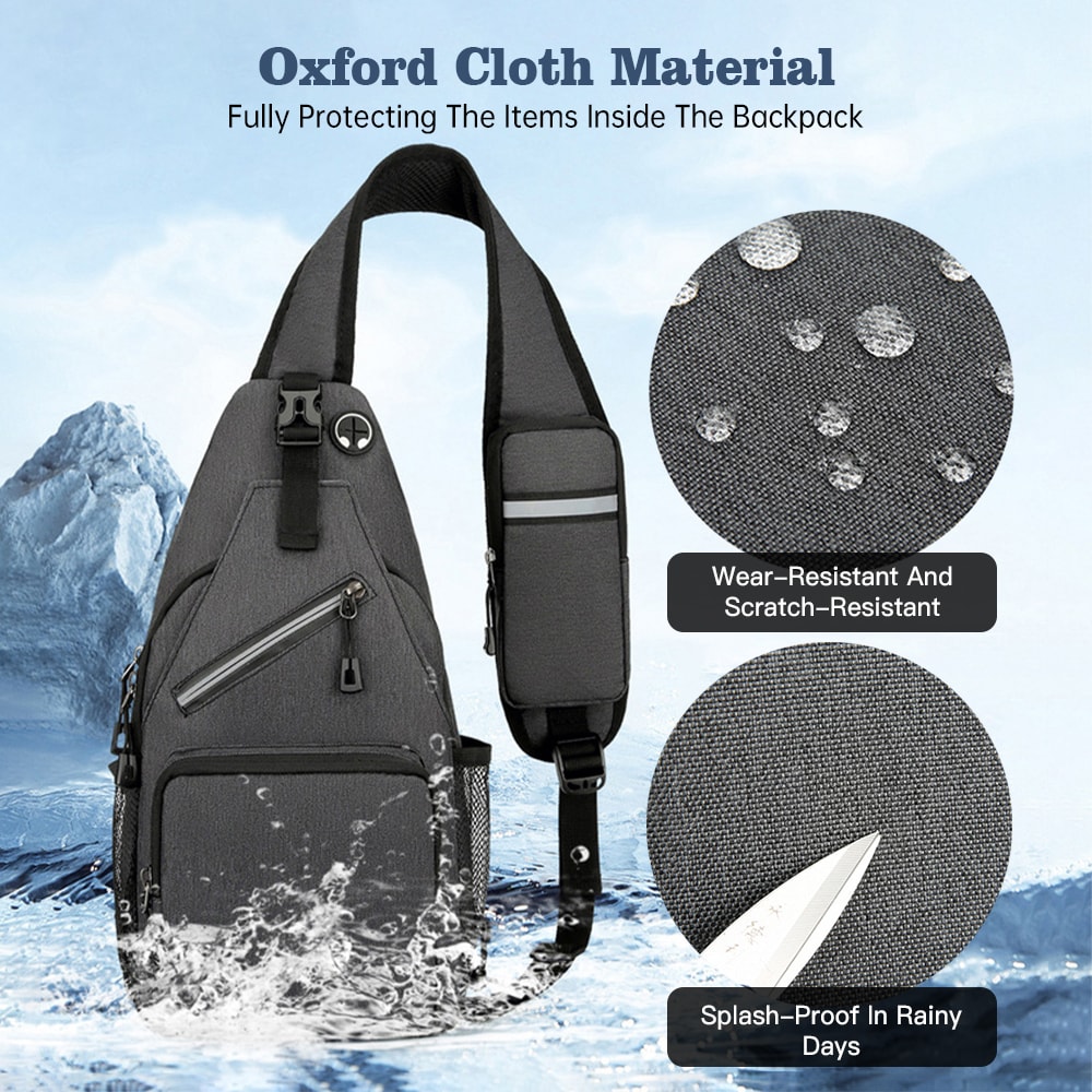 UrbanGuard Waterproof Mens Sling Bag Crossbody Chest Bag For Travel Hiking And Everyday Carry 3