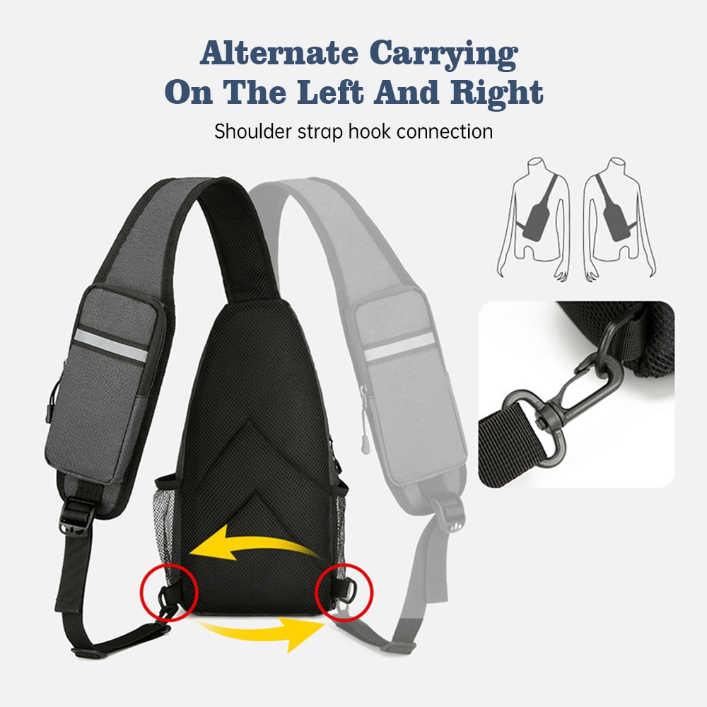 UrbanGuard Waterproof Mens Sling Bag Crossbody Chest Bag For Travel Hiking And Everyday Carry 4