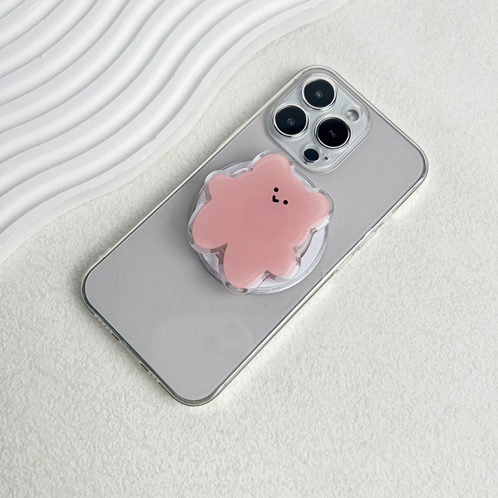 Cute Bear Magnetic Phone Grip Folding Stand and Finger Ring for MagSafe