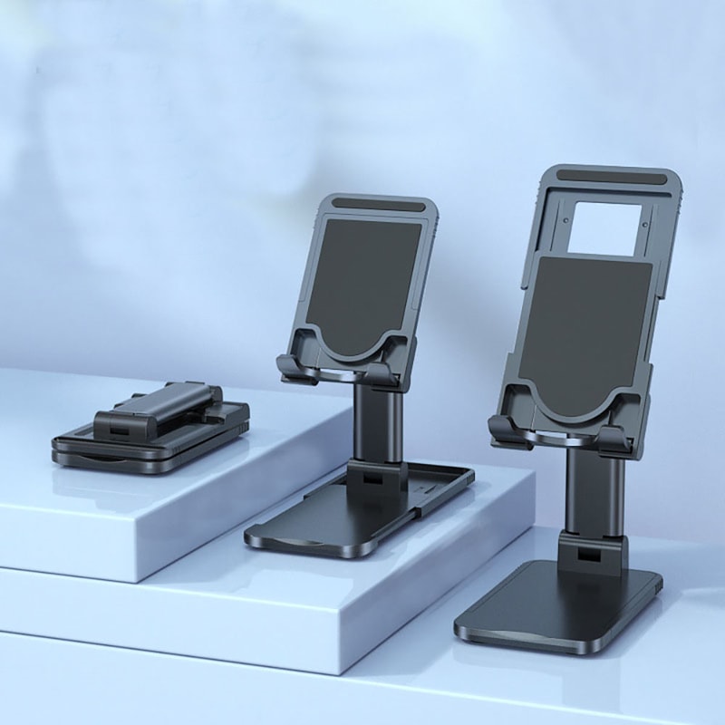 Adjustable Folding Desk Phone Stand & Portable Tablet Holder for Live Streaming