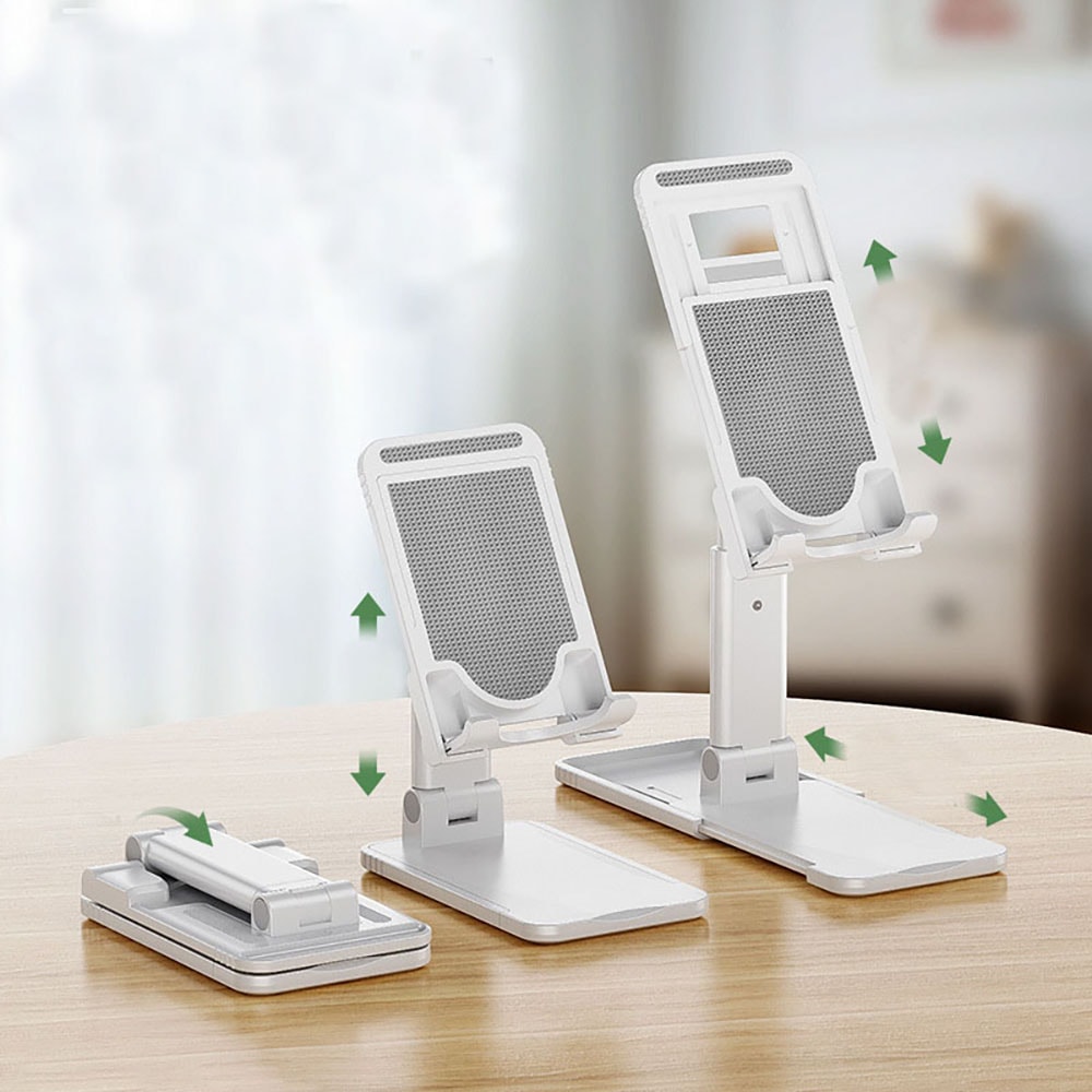 Adjustable Folding Desk Phone Stand & Portable Tablet Holder for Live Streaming