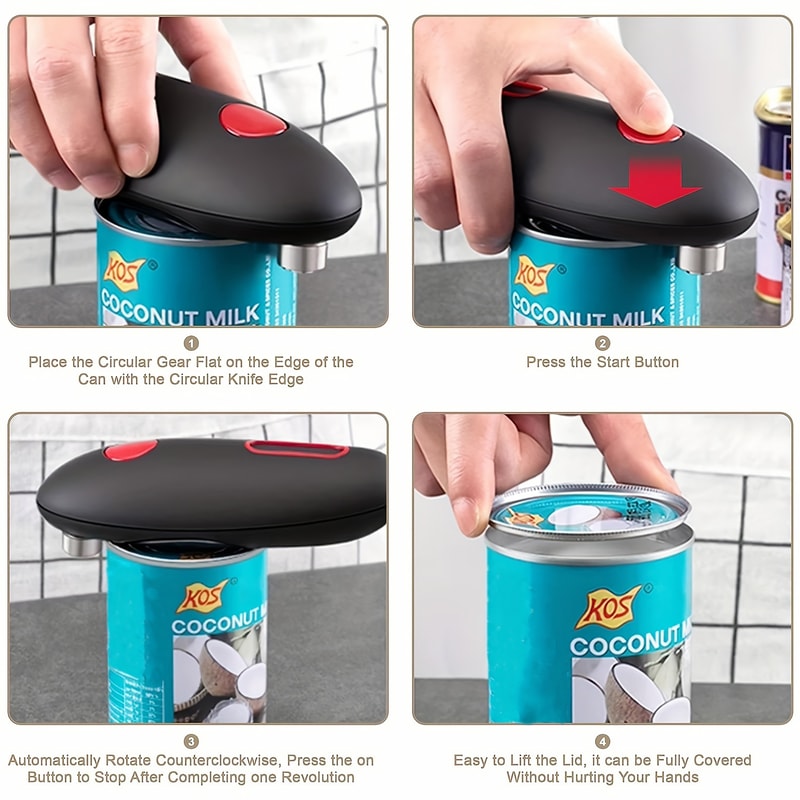Electric Can Opener Hands Free Automatic Smooth Edge Tin Opener for Seniors