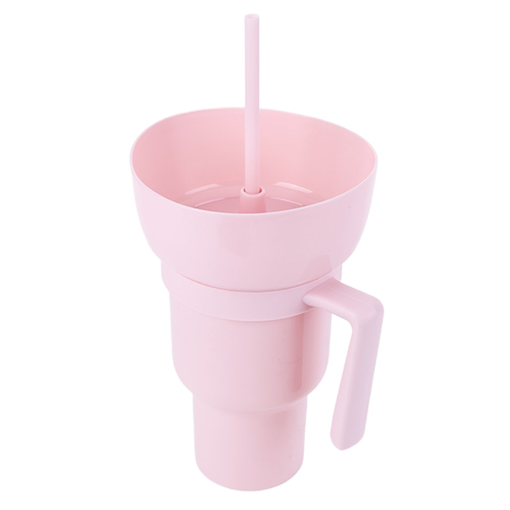 Stadium Tumbler with Snack Bowl and Straw Spill Proof Snack and Drink Cup