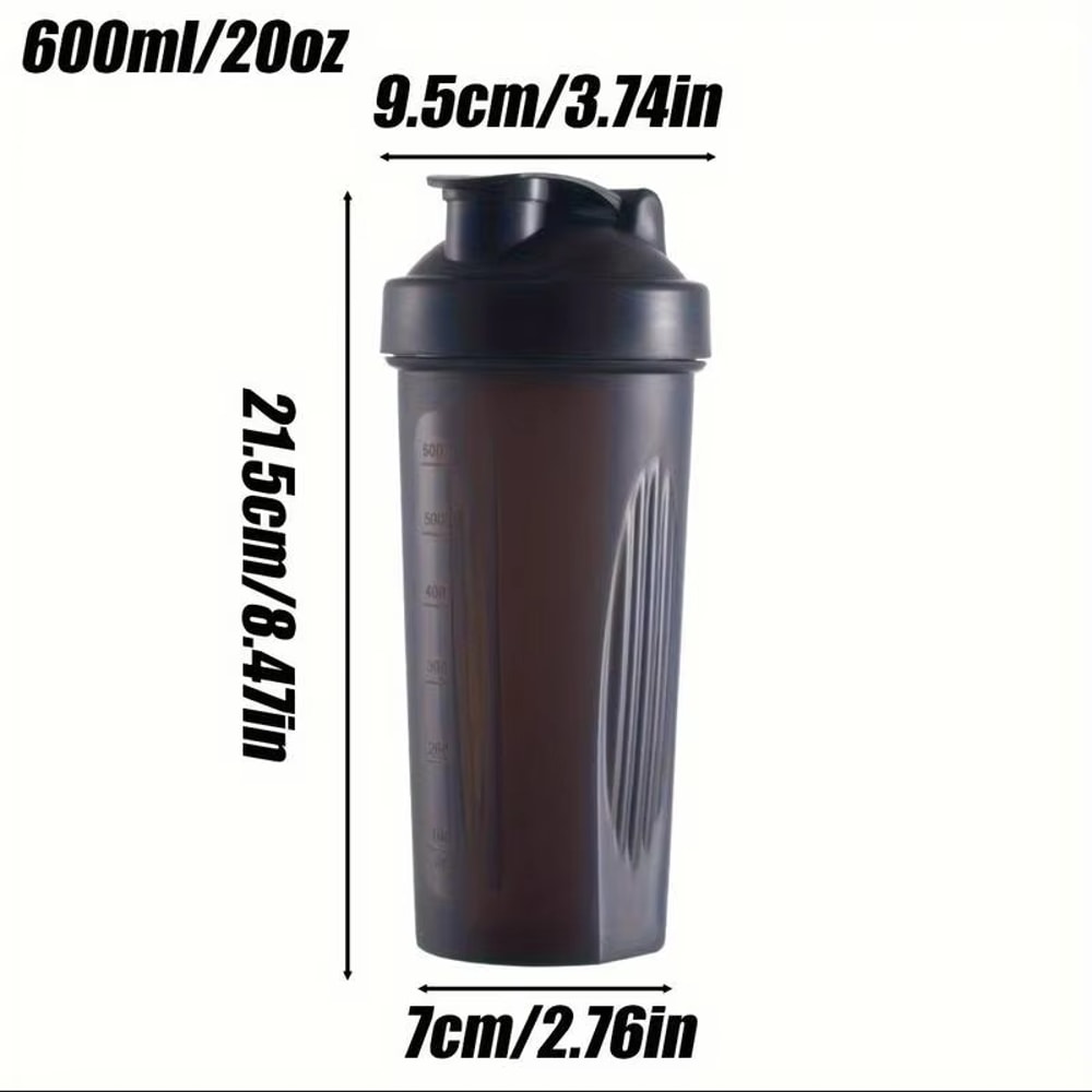 Leakproof Protein Shaker Bottle with Clump Free Metal Whisk Ball High Capacity Gym Bottle