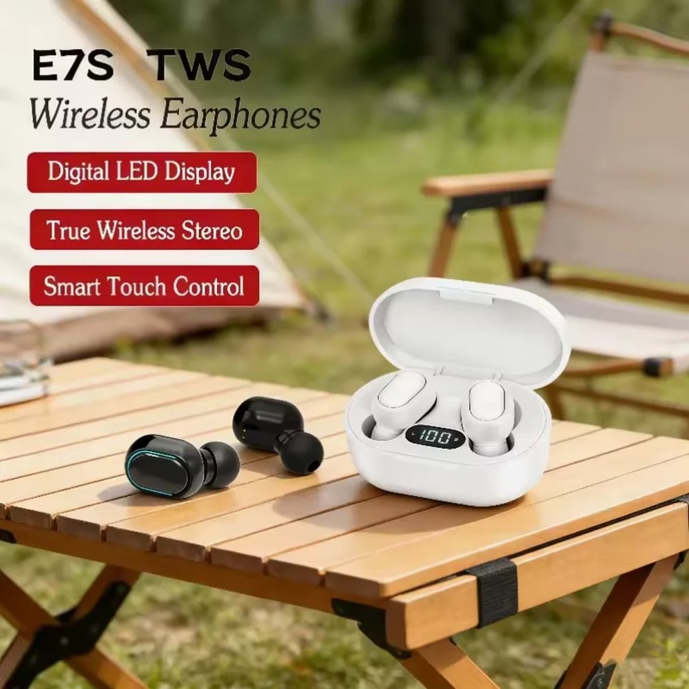 True Wireless Earbuds HiFi Stereo Sports Headphones with LED Battery Display