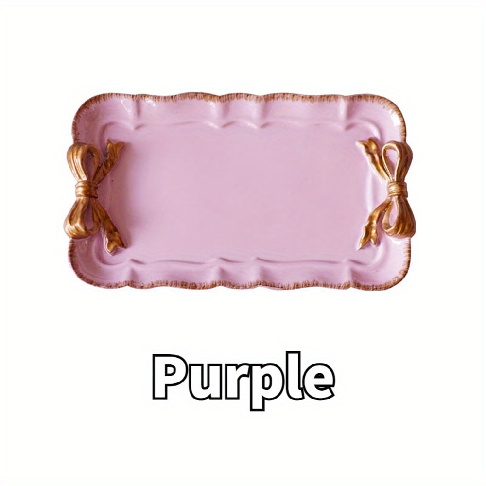 Vintage Bowknot Resin Decorative Tray Jewelry Organizer 7