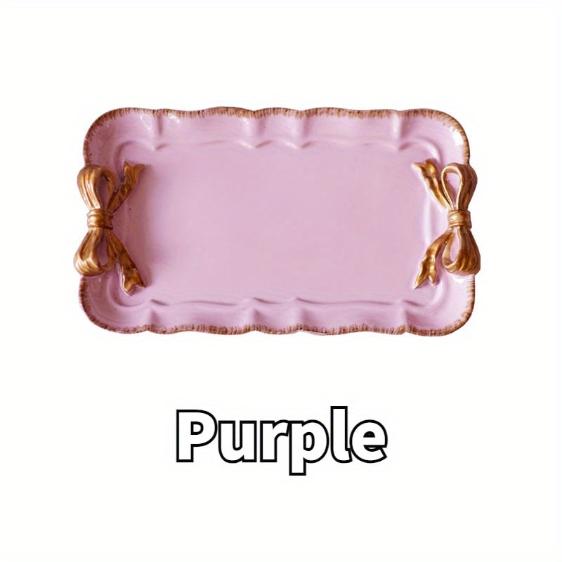 Vintage Bowknot Resin Decorative Tray Jewelry Organizer 7