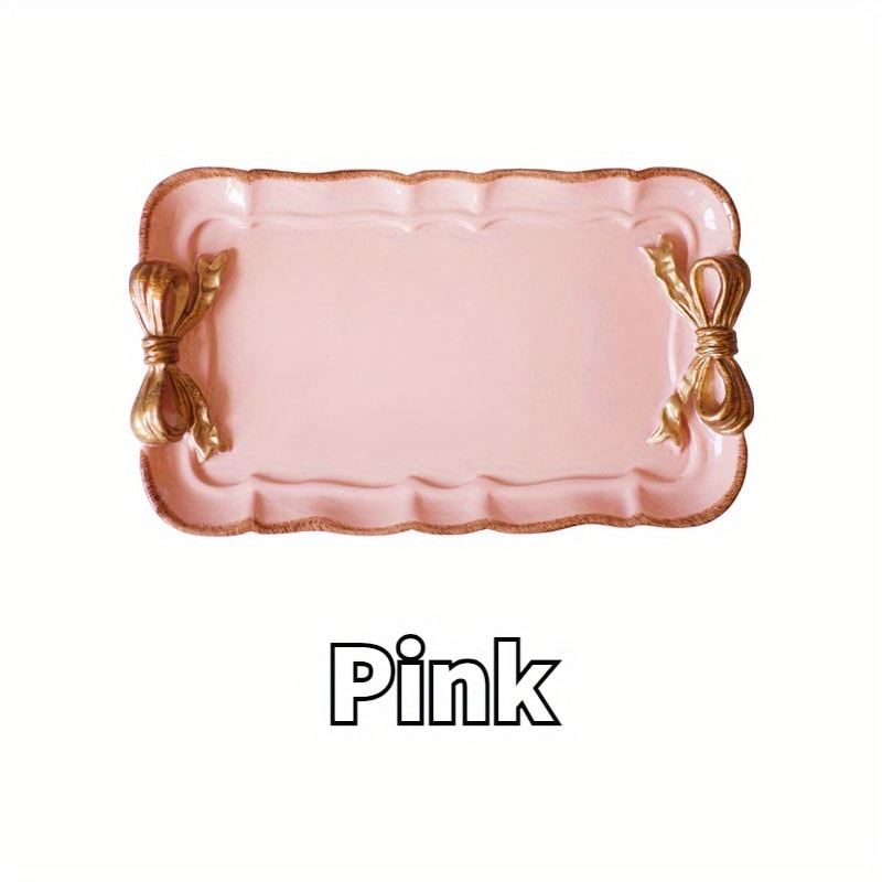 Vintage Bowknot Resin Decorative Tray Jewelry Organizer 8