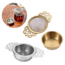 double ear stainless steel tea infuser with fine mesh and lid