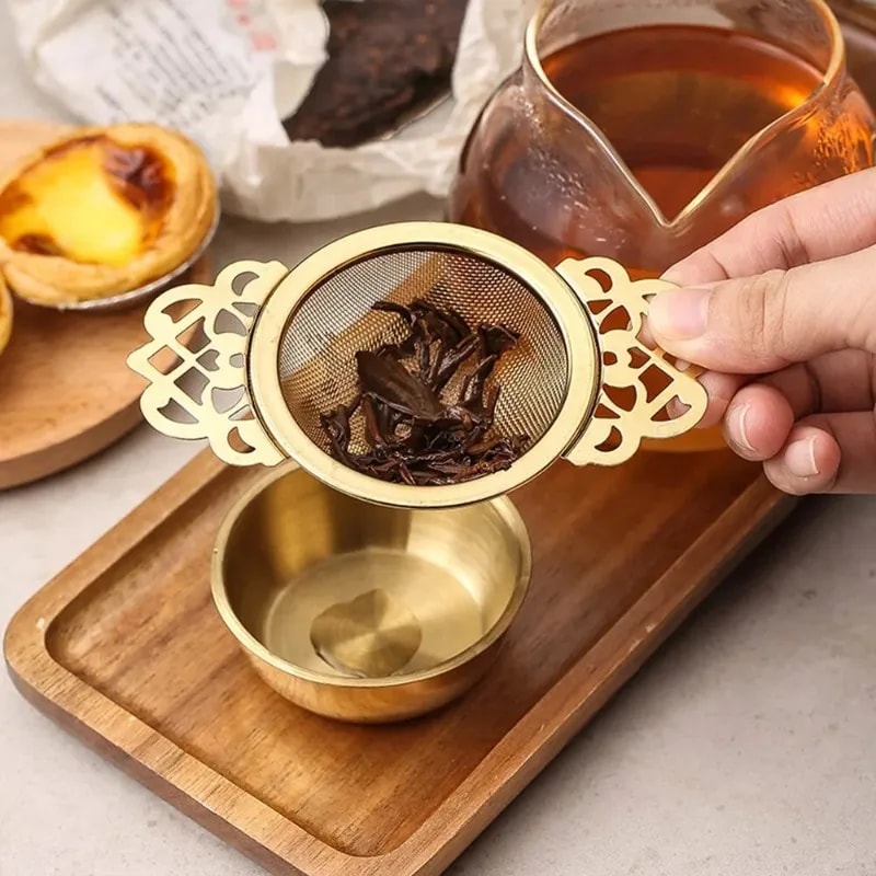 Double Ear Stainless Steel Tea Infuser with Fine Mesh and Lid