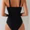 Plus Size Cross Front One Piece Swimsuit Push Up Tummy Control Swimwear 0
