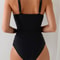 Plus Size Cross Front One Piece Swimsuit Push Up Tummy Control Swimwear 0