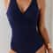 Plus Size Cross Front One Piece Swimsuit Push Up Tummy Control Swimwear 2