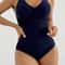 Plus Size Cross Front One Piece Swimsuit Push Up Tummy Control Swimwear 3