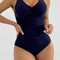 Plus Size Cross Front One Piece Swimsuit Push Up Tummy Control Swimwear 3