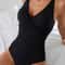 Plus Size Cross Front One Piece Swimsuit Push Up Tummy Control Swimwear 5