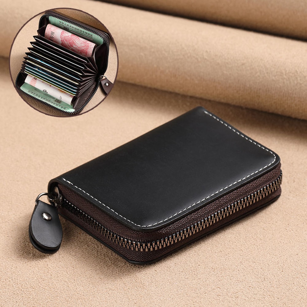 RFID Blocking Passport Wallet With Zipper Coin Pocket And Multi Card Holder 8