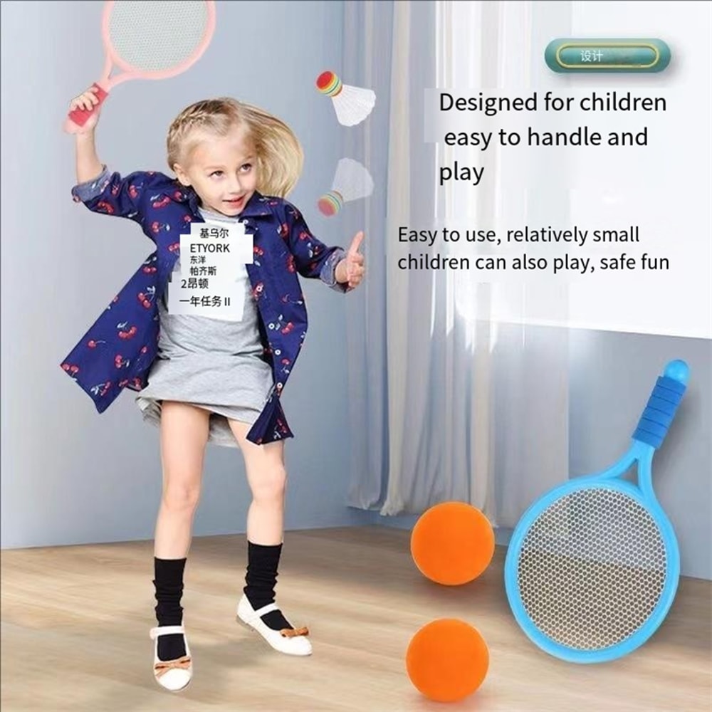 Kids Badminton Set with Ball & Shuttlecock for Outdoor Parent Child Play