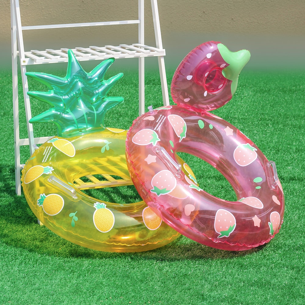 Fruit Pool Float with Handles Adult Inflatable Swim Ring for Summer Pool Parties
