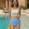 Womens high waisted bikini Modest Two Piece Tummy Control Swimwear