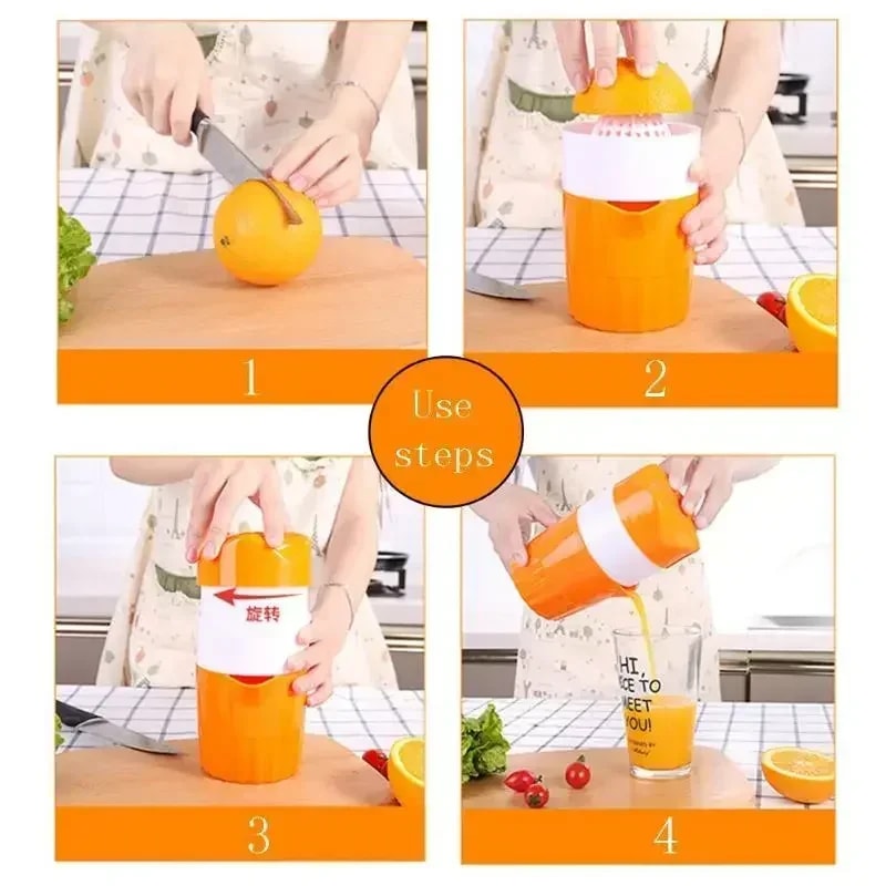 FreshPress Manual Citrus Juicer Cup with Measuring Scale and Lemon Squeezer