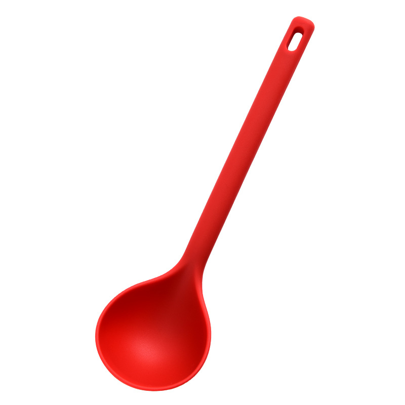 Long Handle Silicone Soup Spoon for Ramen, Hot Pot and Everyday Cooking