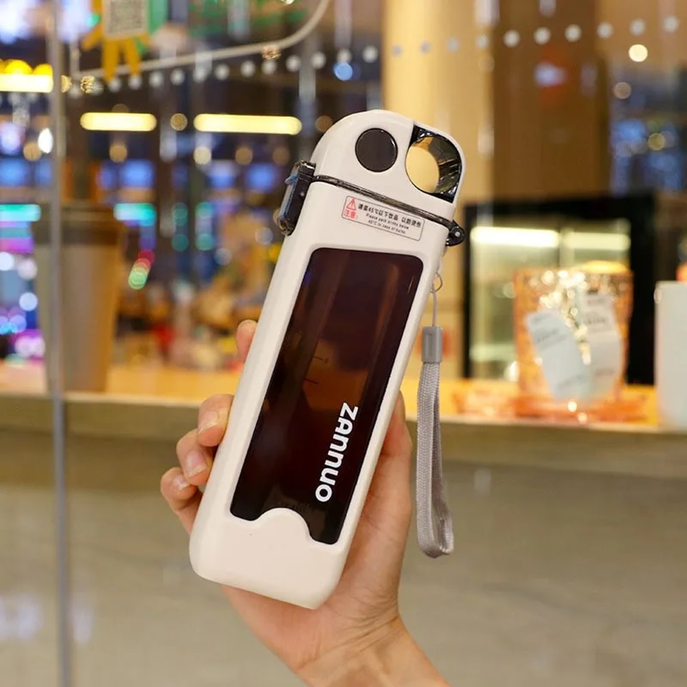 Square Water Bottle with Lock Lid and Measurements for Travel and Sports