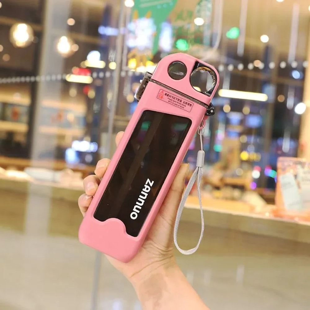 Square Water Bottle with Lock Lid and Measurements for Travel and Sports