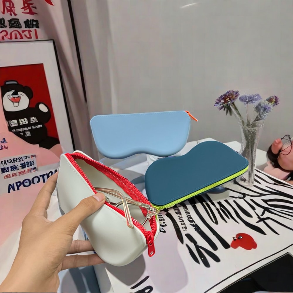 Portable Silicone Glasses Case Waterproof Sunglasses Pouch for Travel and Daily Carry