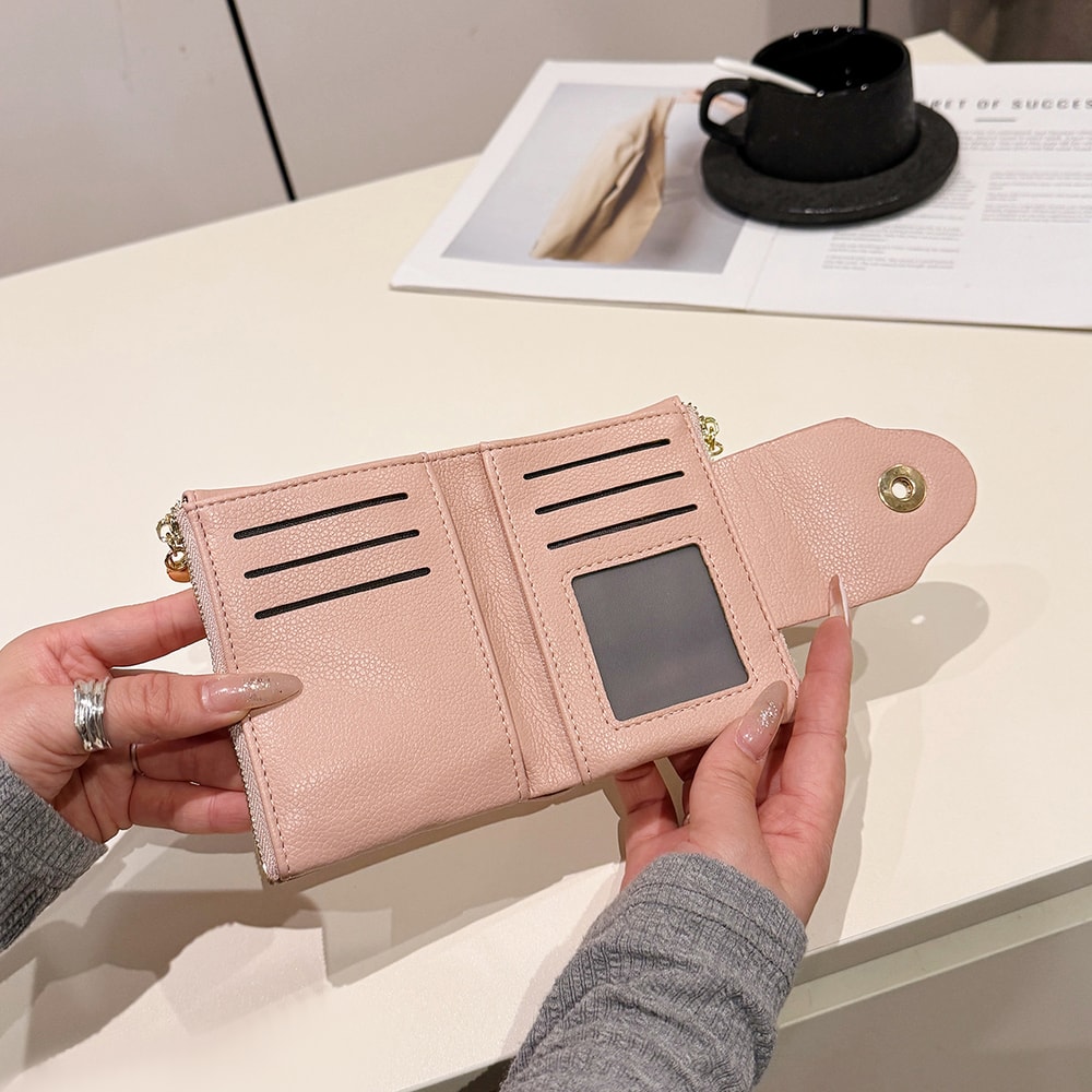 Luxury Slim Bifold Wallet for Women Elegant PU Leather Card Holder & Mini Purse